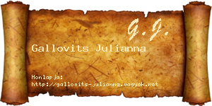 Gallovits Julianna névjegykártya